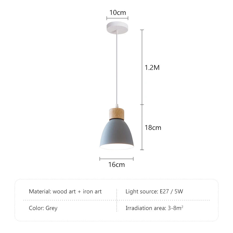 Nordic Macaron Chandeliers E27 Creative Wooden Bedside Lights For Bedroom Study Cafe Bar Restaurant Decor 3 Heads Pendant Lamps ShopOnlyDeal