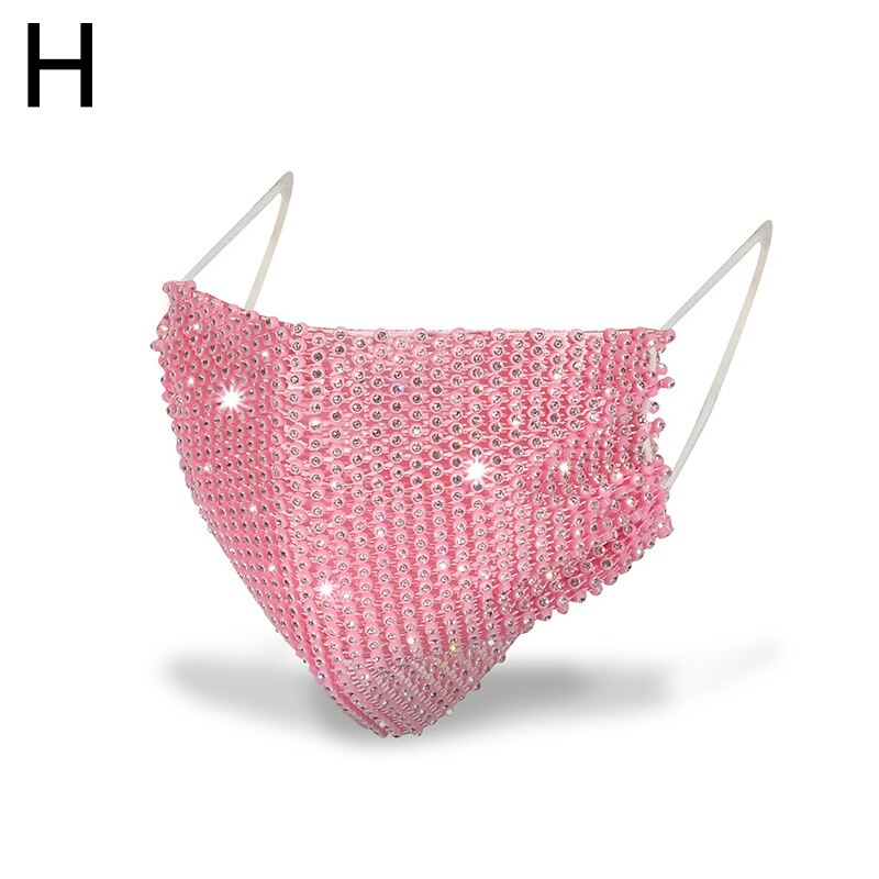 Bling Rhinestone Party Mask Shiny Glitter Mesh Net Face Mask Decor Jewelry Elastic Wedding Nightclub Halloween Cosplay Facemask ShopOnlyDeal