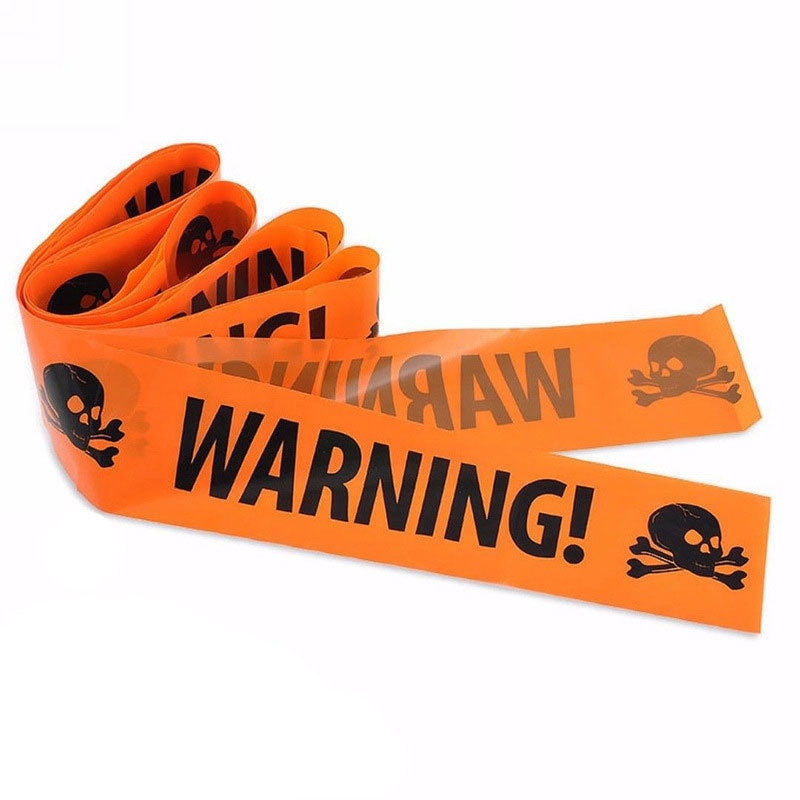 4.8X25M/2.4cmX25M Halloween Party DIY Decoration Warning Tapes Halloween Decorations Outdoor Scary Party Construction Ribbons ShopOnlyDeal