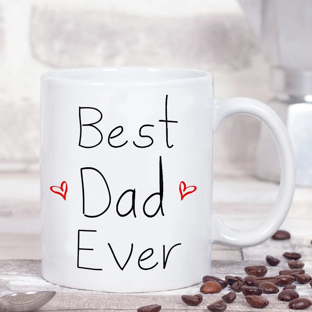 Best Dad Ever Mugs | Papa Birthday Gift | 11oz Ceramic Father Birthday Travel Beer Mug and Cup ShopOnlyDeal