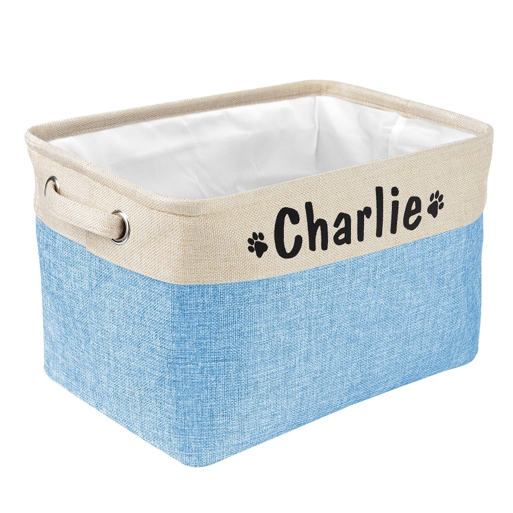 Personalized Dog Toy Basket No Smell Storage Box Free Print Name Storage Baskets For Dogs Clothes Shoes Pet Accessories With Paw ShopOnlyDeal