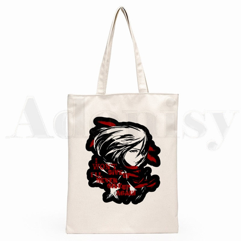 Attack On Titan Japanese Anime Shingeki No Kyojin Hipster Cartoon Print Shopping Bags Girls Fashion Casual Pacakge Hand Bag ShopOnlyDeal