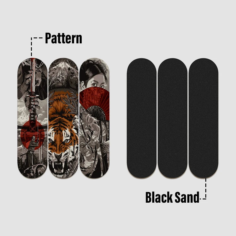 Japanese Samurai Ukiyoe Tiger Decorative Skateboard Art Collection | Skate Deck Wall Art for Bar Pub Club Men Cave Home Decor ShopOnlyDeal