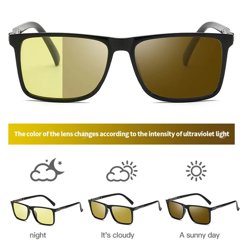 2023 New Square Sunglasses Polarized Driving Photochromic Day Night Vision Goggle Glasses Women UV400 Men Sunglasses S8851 ShopOnlyDeal