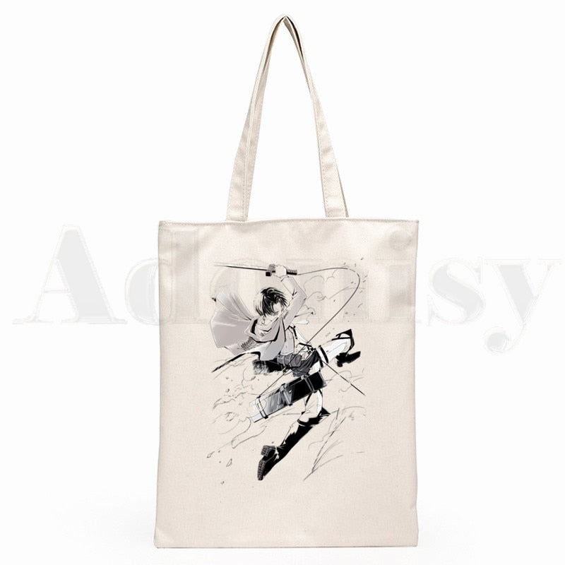 Attack On Titan Japanese Anime Shingeki No Kyojin Hipster Cartoon Print Shopping Bags Girls Fashion Casual Pacakge Hand Bag ShopOnlyDeal