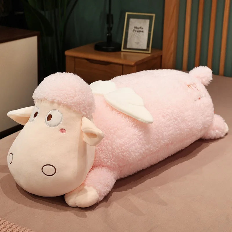 Cute Angle Lamb Plush Long Pillow Soft Stuffed Cartoon Animal Sheep Toy Baby Accompany Toy Sleeping Pillow Kid Girls Gift ShopOnlyDeal