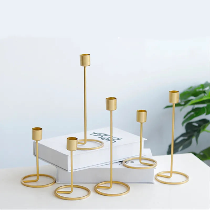IMUWEN Metal Candle Holders Gold Candlestick Fashion Wedding Candle Stand Exquisite Candlestick Table Home Decor ShopOnlyDeal