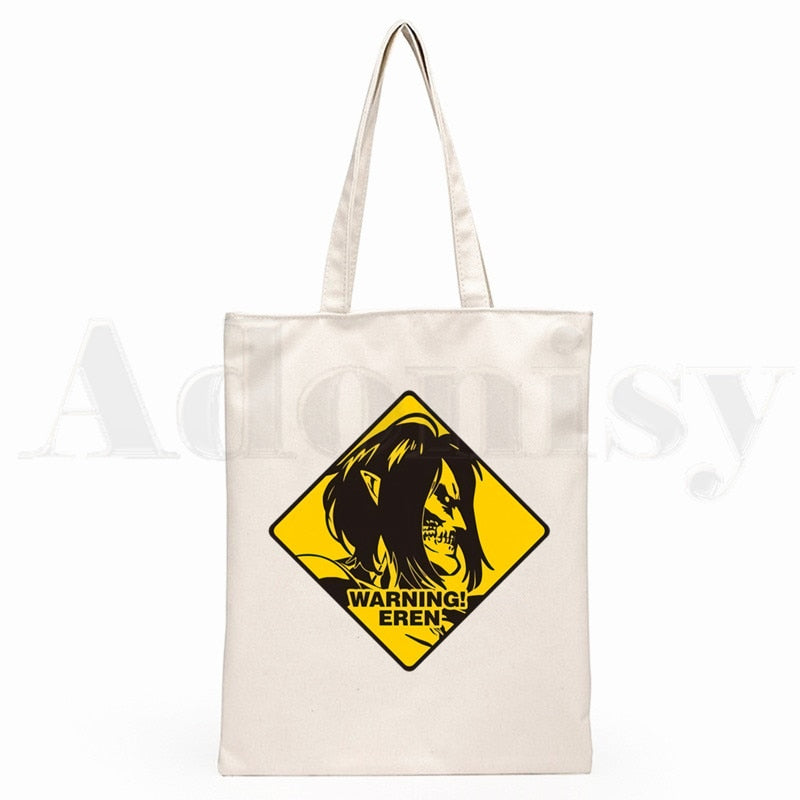 Attack On Titan Japanese Anime Shingeki No Kyojin Hipster Cartoon Print Shopping Bags Girls Fashion Casual Pacakge Hand Bag ShopOnlyDeal