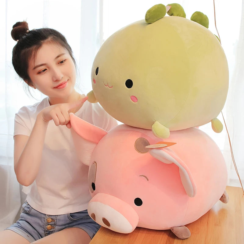 Kawaii  Animal Sweet Fat Fat Dinosaur Pig Shiba Inu Dog Plush Toy Soft Cartoon Elephant Stuffed Doll Baby Pillow Gift 35/45cm ShopOnlyDeal