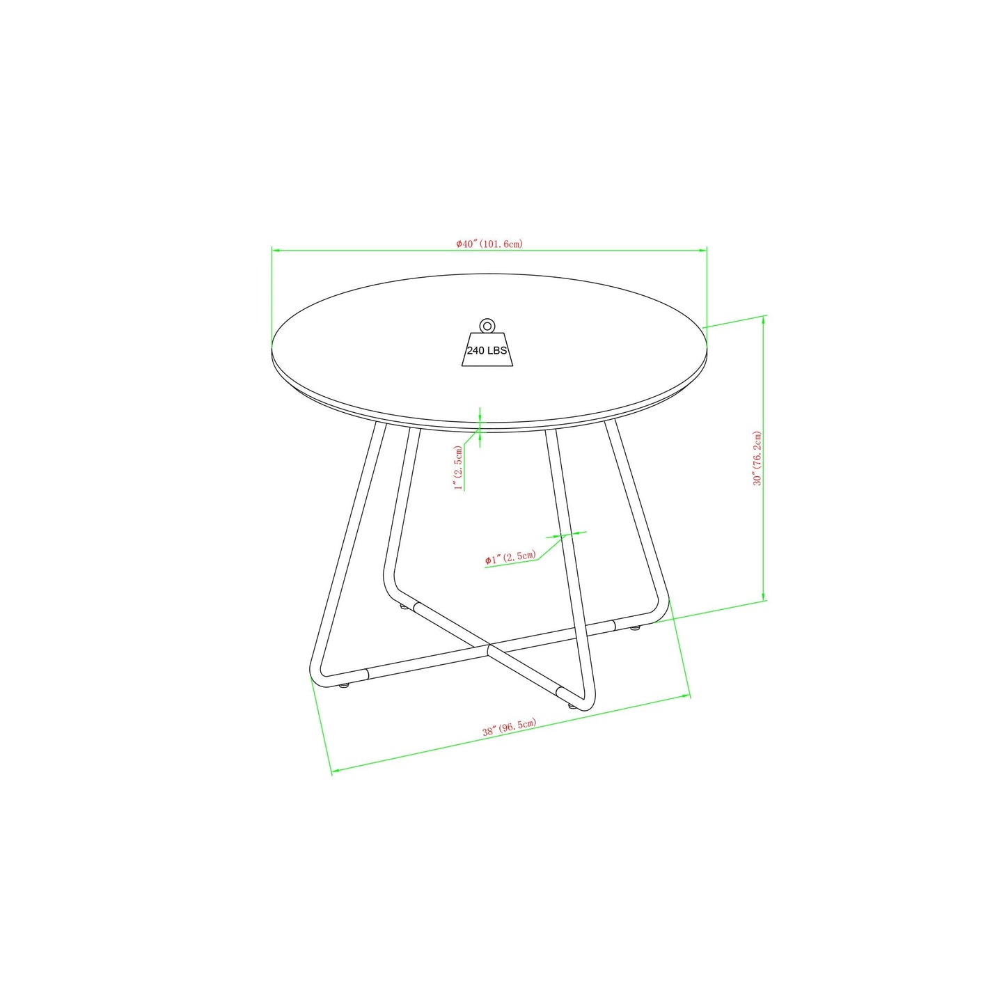 Alex 40" Modern Veneer and Metal Round Dining Table Walker Edison