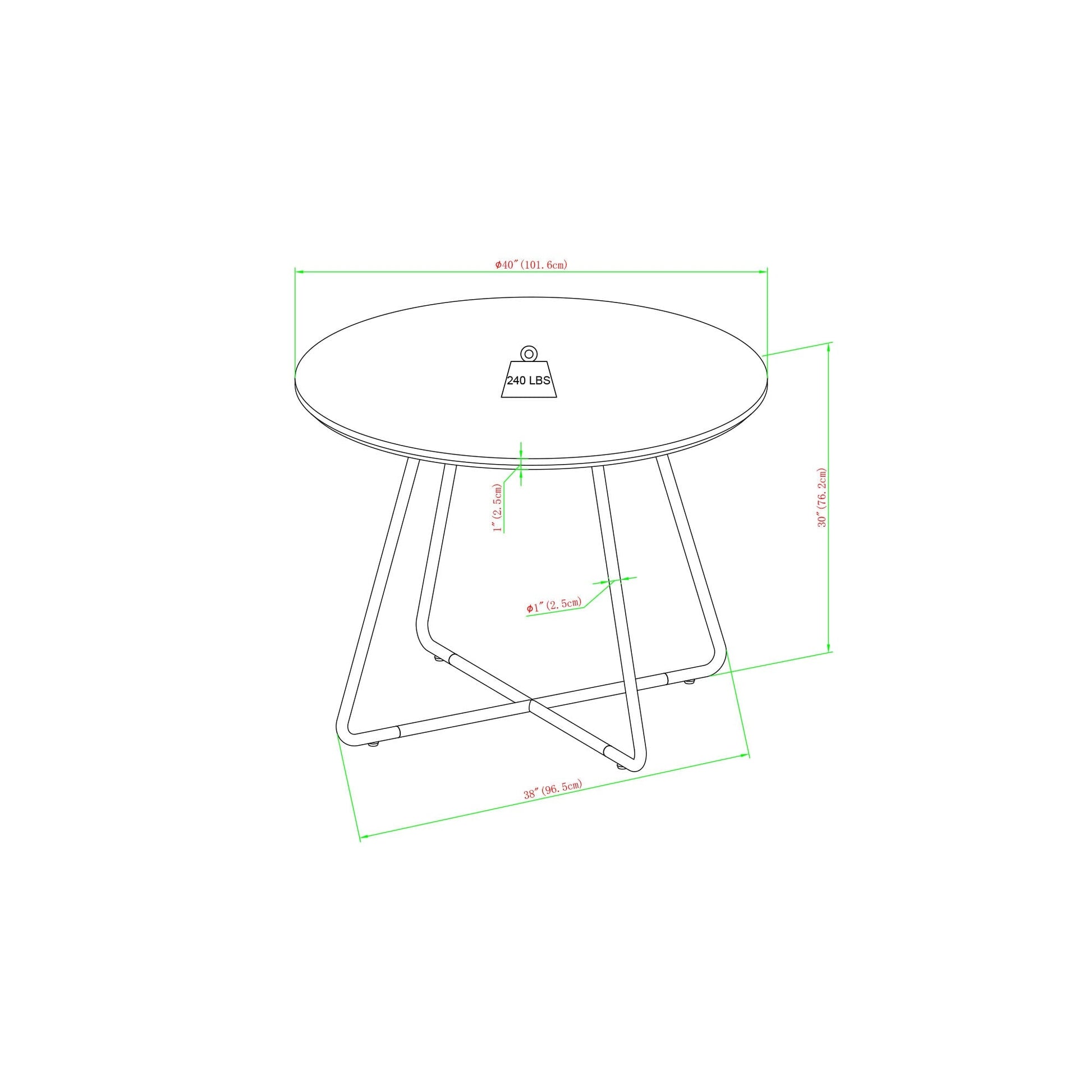 Alex 40" Modern Veneer and Metal Round Dining Table Walker Edison