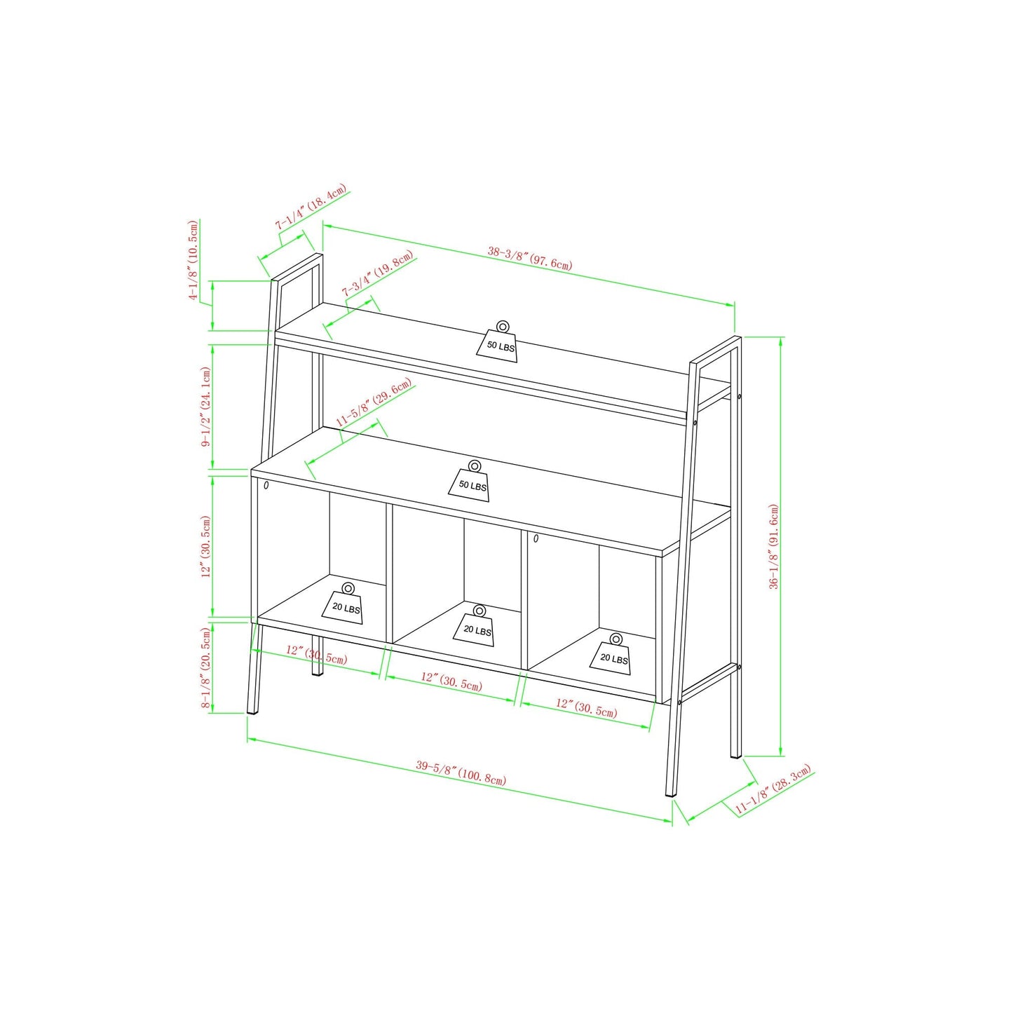 Arlo 40" 3 Cube Storage Shelf Walker Edison