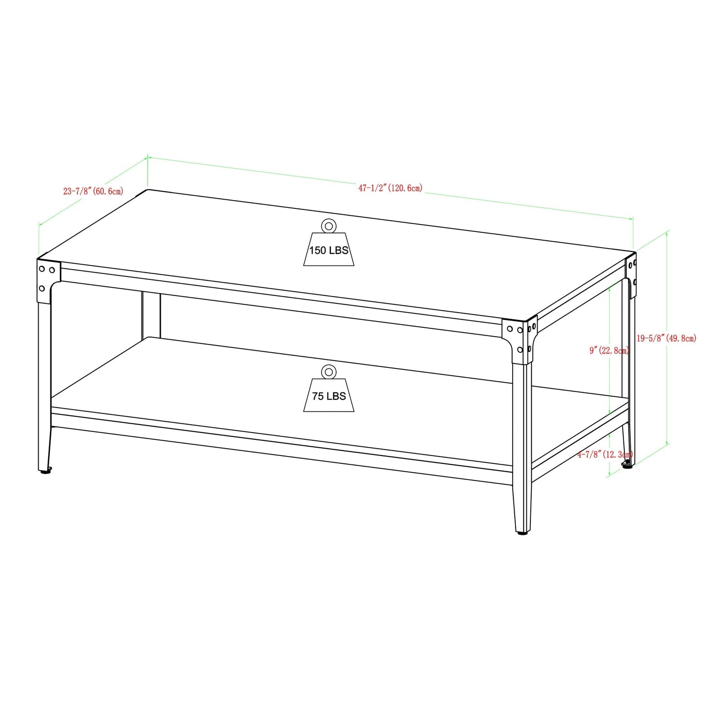 Angle Iron Coffee Table Walker Edison