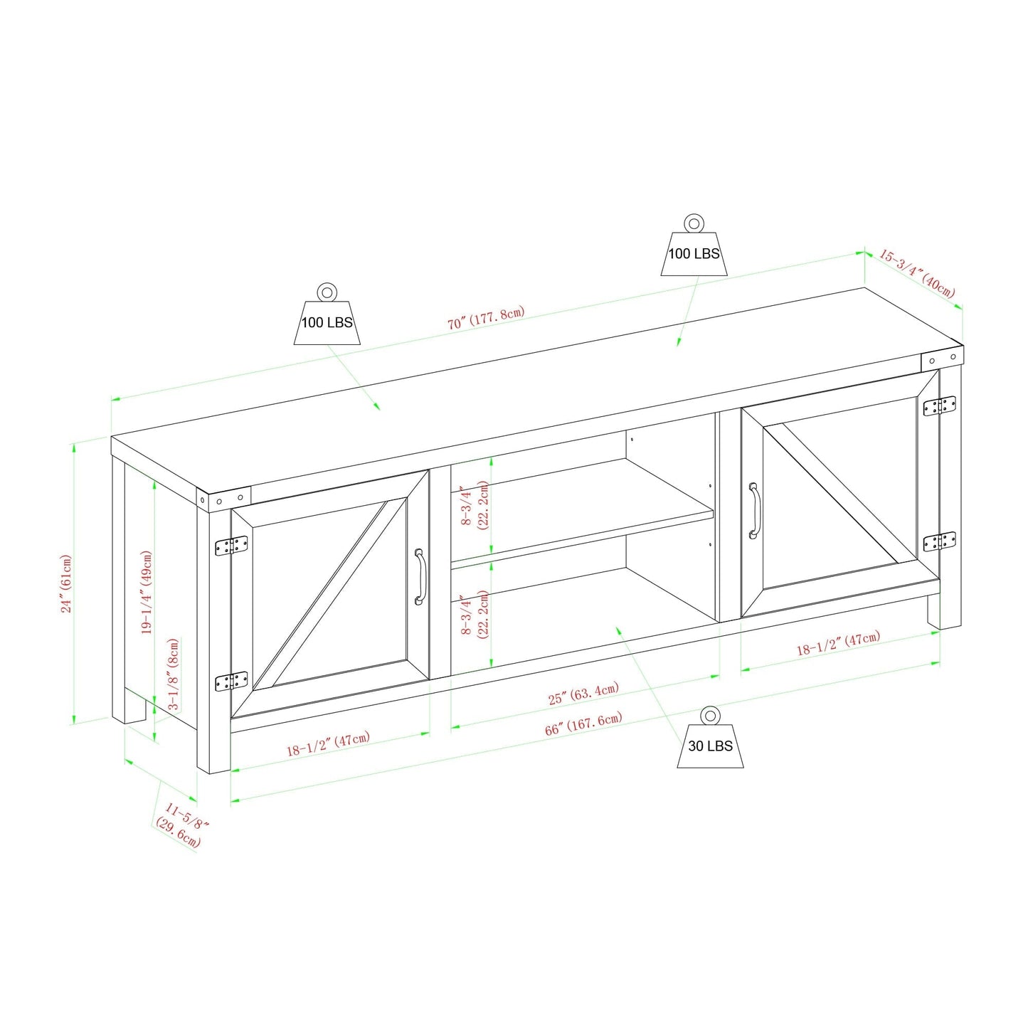 Barn Door TV Stand Walker Edison