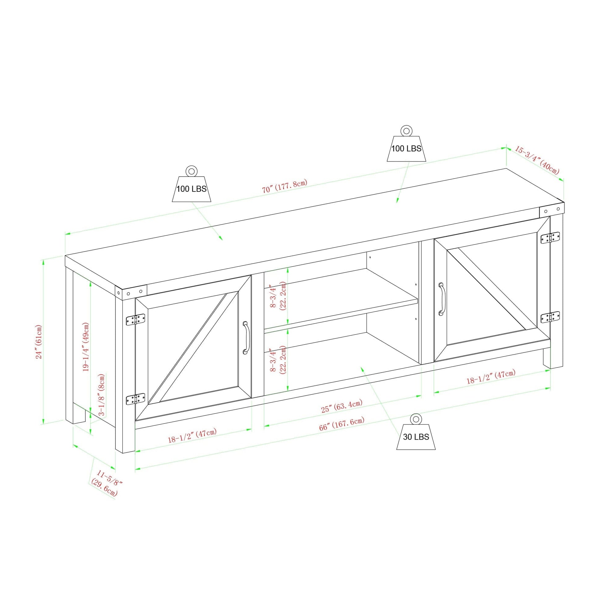 Barn Door TV Stand Walker Edison