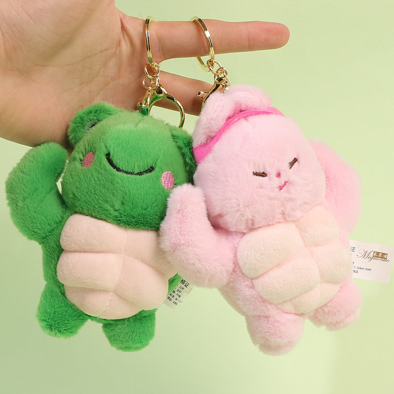 Kawaii Muscle Animal Plush Doll Toy 13cm Cute Panda Rabbit Frog Plushie Keychain Bags Pendant Decoration Kids Best Christmas Gifts ShopOnlyDeal