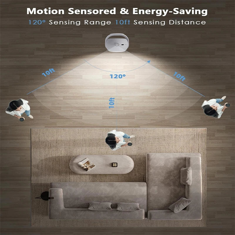 LED Motion Sensor Wall Lamp | Touch 360 Rotatable USB Rechargeable | Wireless Portable Night Light | Bedroom Reading Lamp ShopOnlyDeal