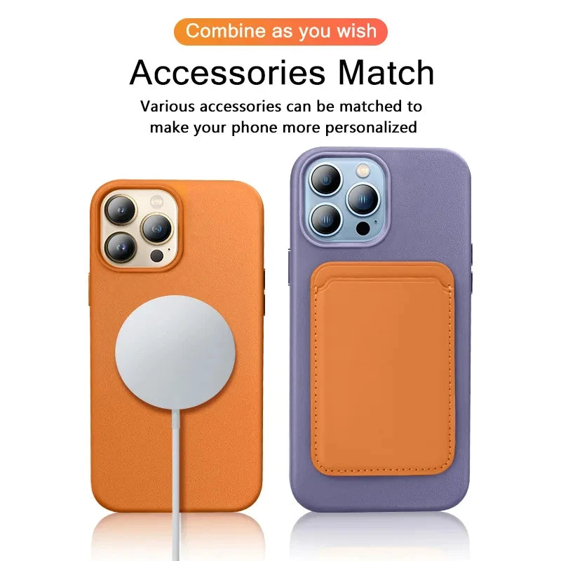 Luxury Leather MagSafe Magnetic Case | For iPhone 15, 14, 13 Pro Max, Plus, Mini | With Animation Charging Phone Cases Accessories ShopOnlyDeal