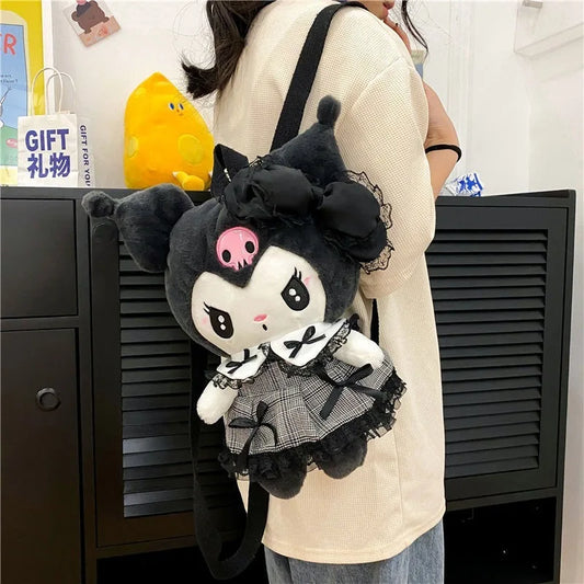 Kuromi Cute Backpacks for Women Kawaii Melody 2024 New Fashion Harajuku Backpack Lolita Jk Plush Daily Female Designer Bag Boare Morts MBTI Store
