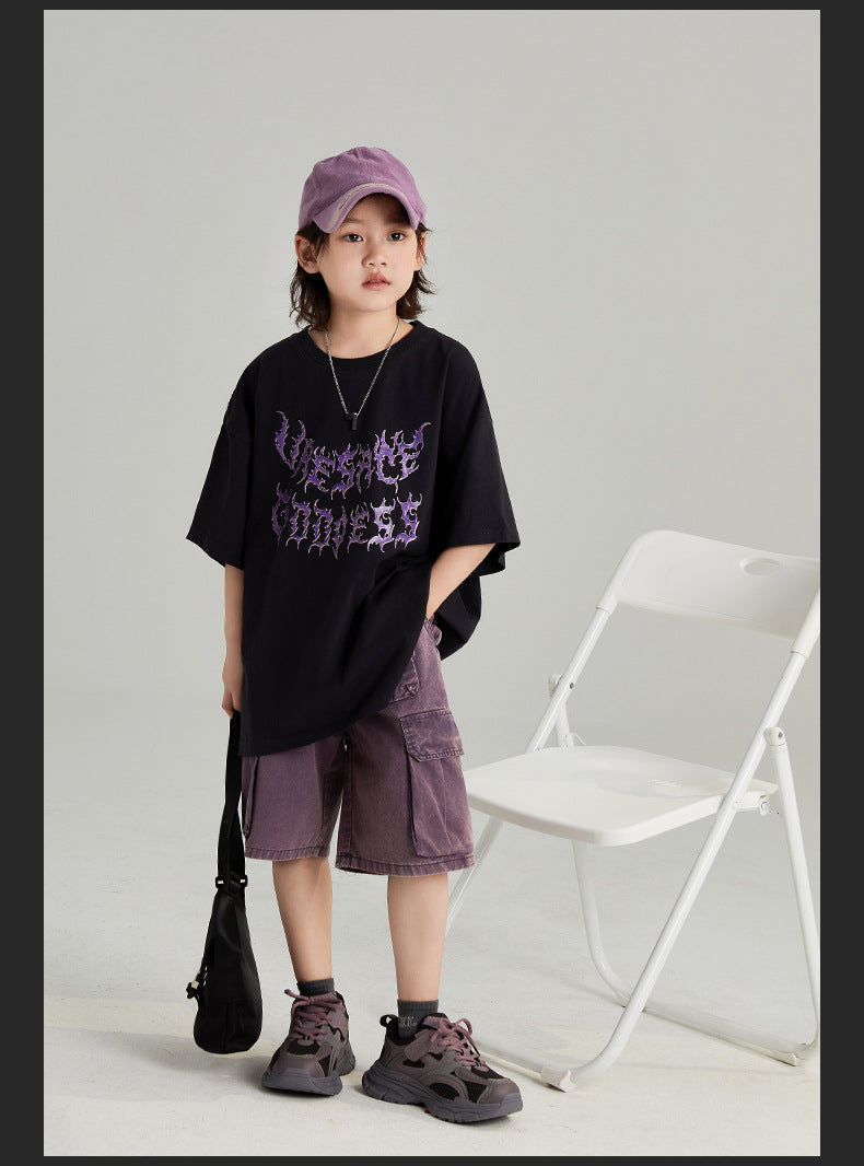 Korean Style Parent-Child Children's Clothing 2024 | Summer New Style Overalls Shorts for Boys and Girls | Medium and Large Children's Fashionable Trend ShopOnlyDeal