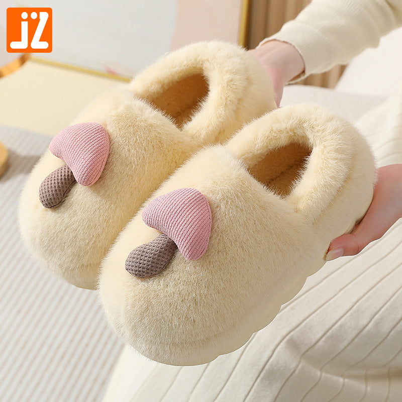 New winter autumn and winter thick bottom cute mushroom couple indoor thickened home eva fur cotton shoes women wholesale ShopOnlyDeal