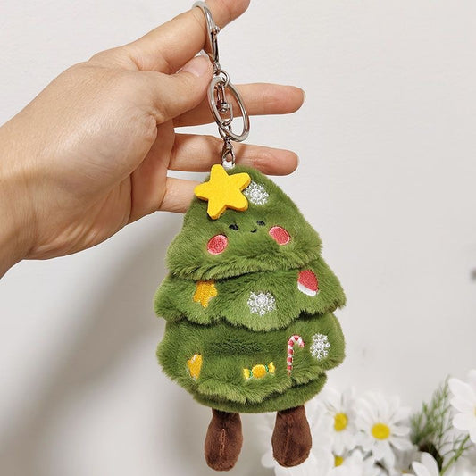 New Christmas tree snowman pendant cartoon plush doll bag keychain ins Christmas decoration gift ShopOnlyDeal