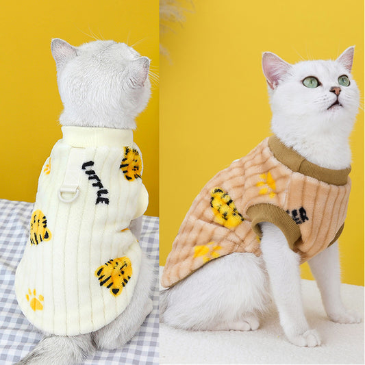 Pet clothing cat clothes cat cotton vest little blue cat clothing autumn and winter new 23 little tiger fleece ShopOnlyDeal