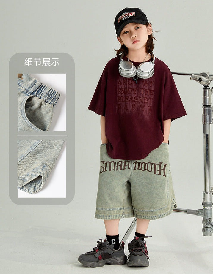 Korean Style Parent-child children's clothing 2024 summer new style for boys and girls, medium and large children, foreign style children's casual shorts ShopOnlyDeal