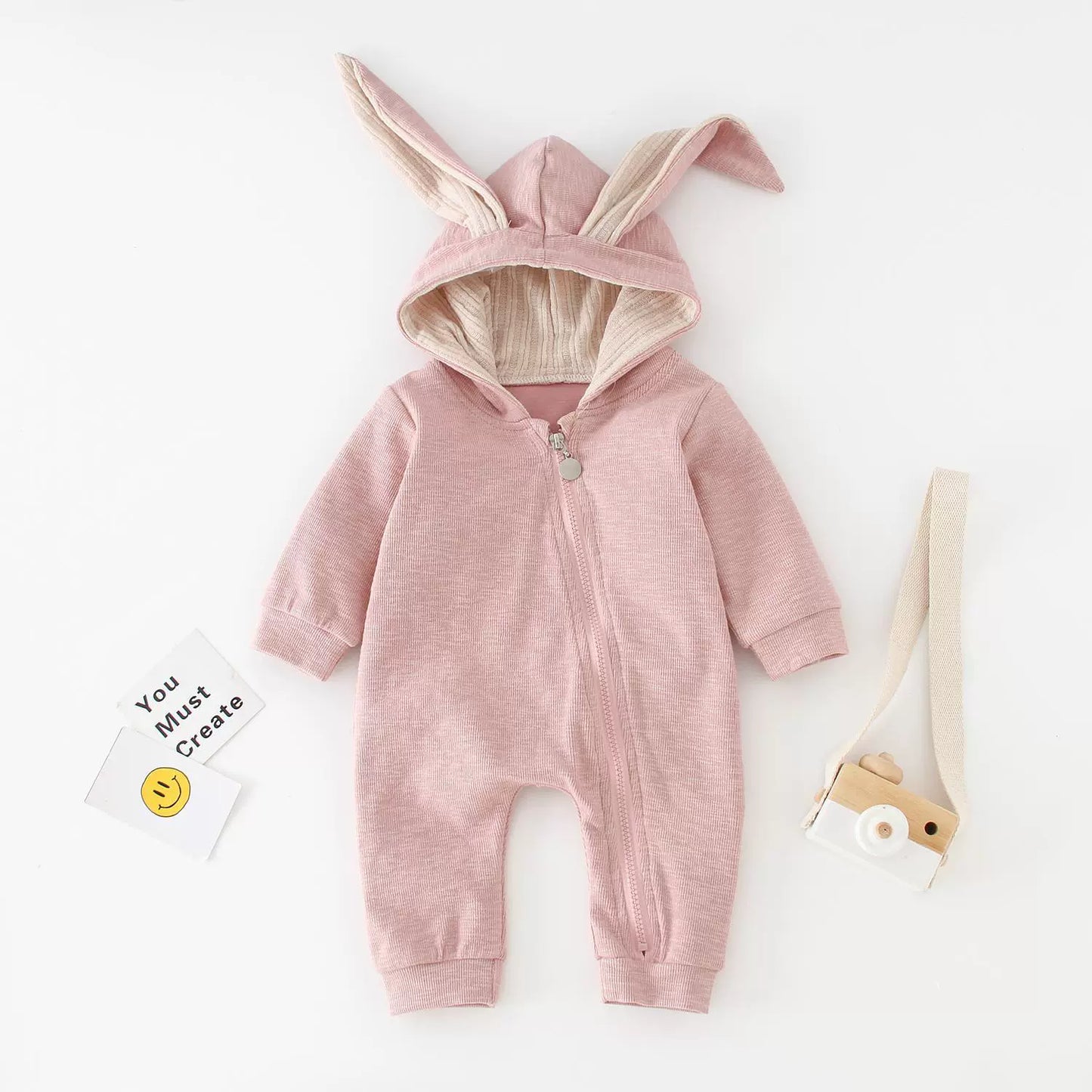 Cute Spring and Autumn Cotton Rabbit Ears Romper ShopOnlyDeal