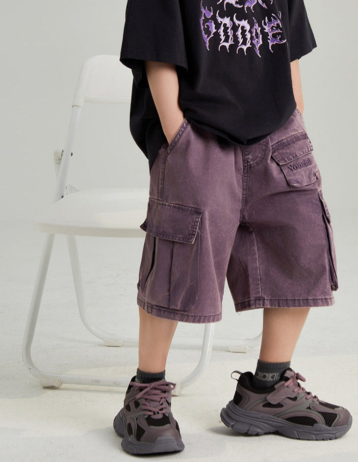 Korean Style Parent-child children's clothing 2024 summer new style for boys and girls, medium and large children's fashionable children's overalls shorts trend ShopOnlyDeal