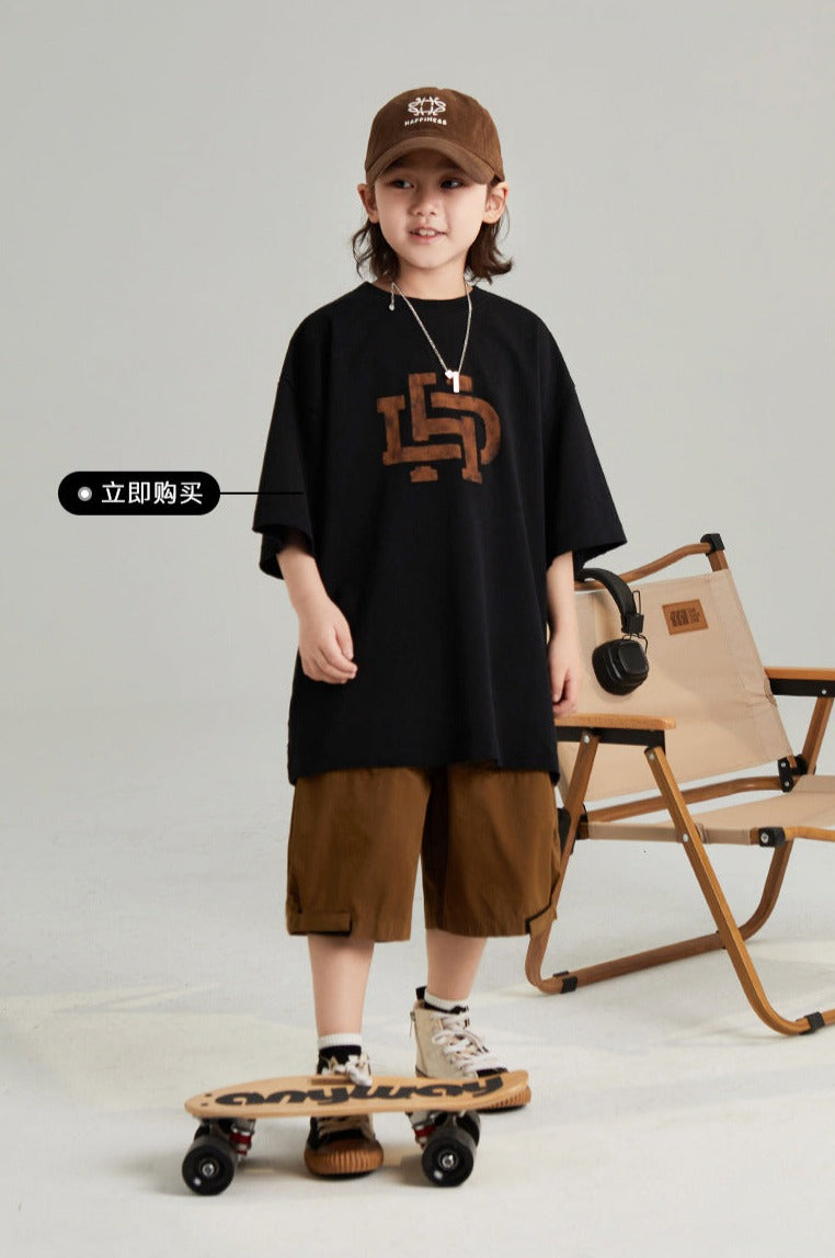 Korean Style arent-child children's clothing 2024 summer new style for boys and girls, medium and large children's fashionable children's overalls shorts trend ShopOnlyDeal