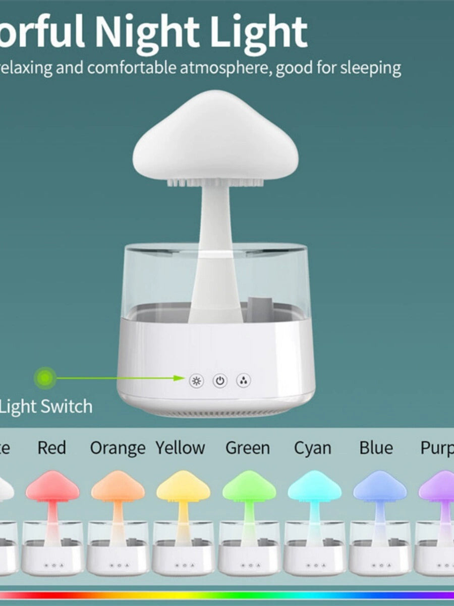 Colorful Night Lamp Rain Mist Rain Drops White Noise Ultrasonic Atomization Aroma Diffuser Cure Rain Cloud Rain Humidifier ShopOnlyDeal