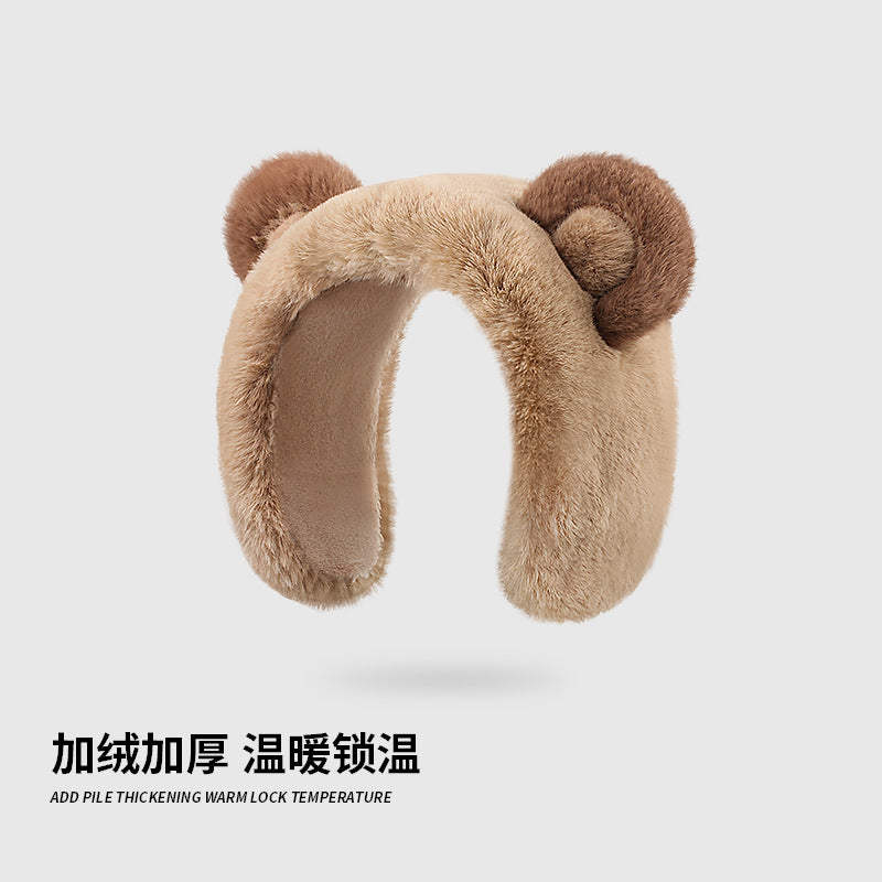 Warm earmuffs for women winter 2023 new cute cartoon bear student earmuffs ear protection cold earmuffs earmuffs ShopOnlyDeal