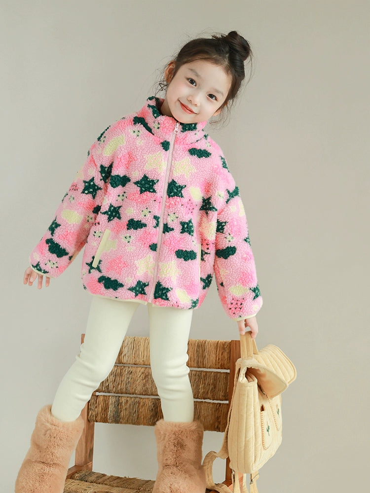 Utouto Big Ear Elephant Girl Pattern Stuffed Zipper Outwear 2024 Winter New Arrival Baby Girl Stylish and Unique ShopOnlyDeal