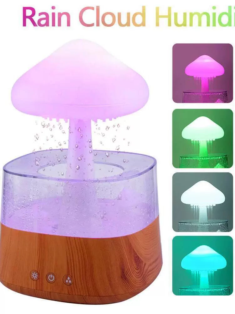 Colorful Night Lamp Rain Mist Rain Drops White Noise Ultrasonic Atomization Aroma Diffuser Cure Rain Cloud Rain Humidifier ShopOnlyDeal