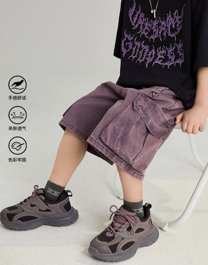 Korean Style Parent-child children's clothing 2024 summer new style for boys and girls, medium and large children's fashionable children's overalls shorts trend ShopOnlyDeal