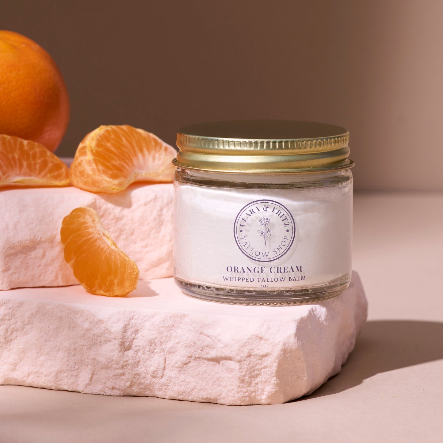 Orange Cream Whipped Tallow Balm Clara & Fritz Tallow Shop