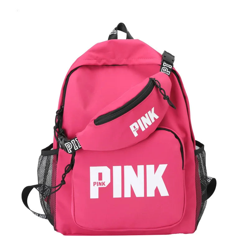 Pink Book Bag | Large Pink Rose Campus Backpack | Campus Bag for Students ShopOnlyDeal