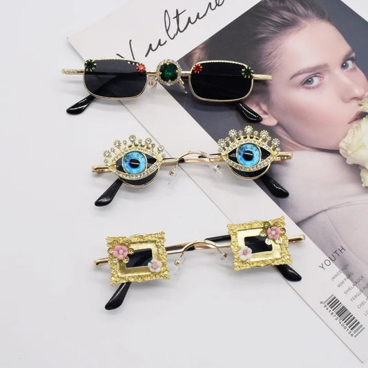 Personality Fashion Steampunk Sunglasses | Women's Brand Designer Luxury Rhinestone Diamond | Vintage Sun Glasses | Lentes De Sol Mujer ShopOnlyDeal