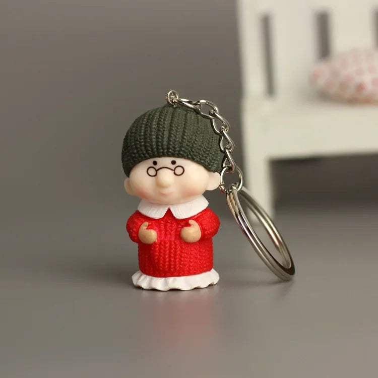 Resin Knitted Woolen Doll Grandpa Grandma Couple Keychain Pendant | Solid Material Valentine's Day Christmas Sweet Romantic Gifts ShopOnlyDeal