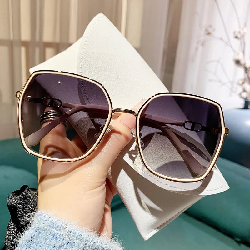 New Fashion Polarized Sunglasses Women UV400 Gradient Lens Sun Glasses Oversized Retro Square Luxury Brand Oculus ShopOnlyDeal