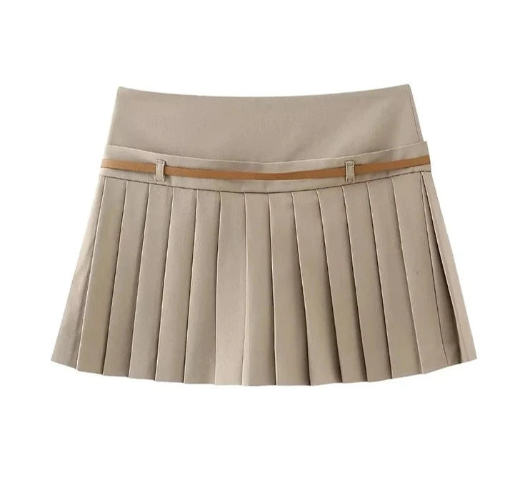 Pleated Shorts Skirts for Women | Side Zipper | Mid Waist | Female Skort | Fashion ShopOnlyDeal