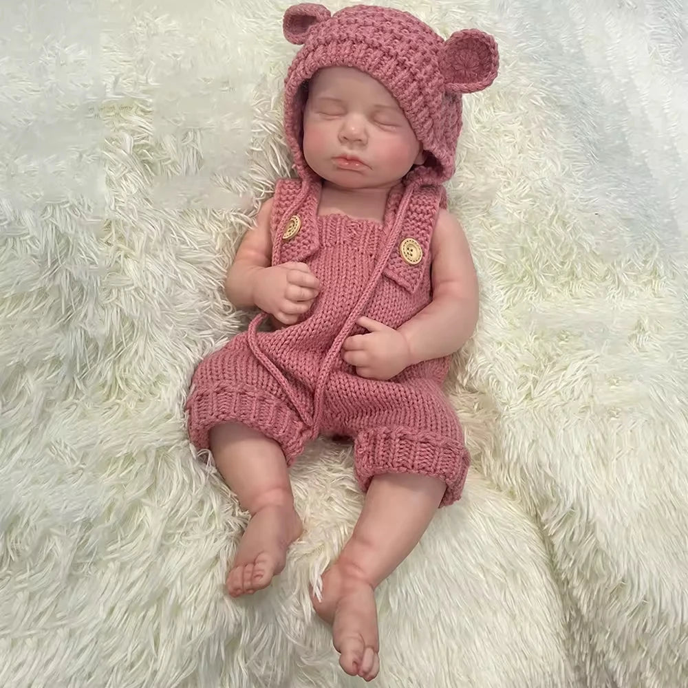 Artificial Soft Full Body Platinum Silicone Painted Reborn Doll Girl Handmade 20 inch Solid Newborn Fake Girl For Kid Gift ShopOnlyDeal