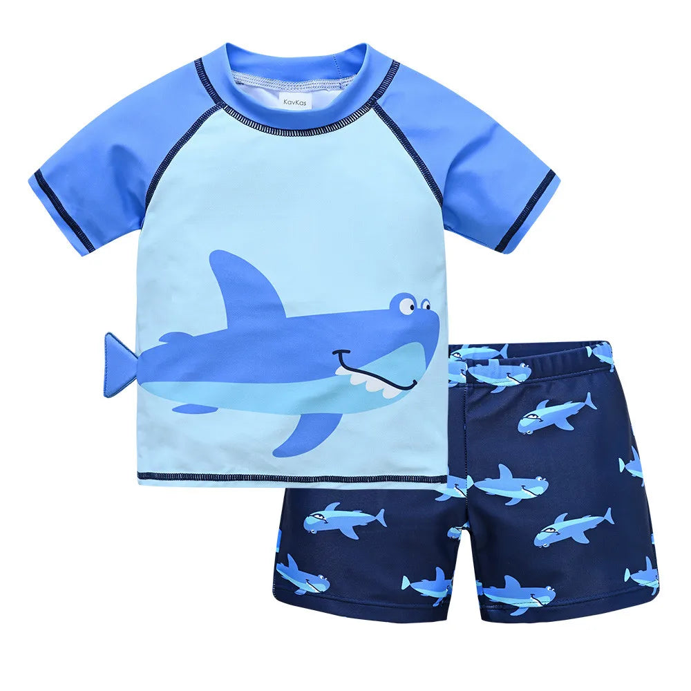 Kids Boy Swimsuit Cool Print 2 Pcs/lot 1-7 Years Summer Children Board Shorts Children Boys Swimwear Beach Surfing ShopOnlyDeal