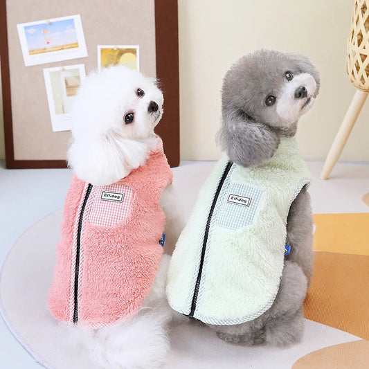 Zipper  Shi Tzu Sweater Clothes For Small Medium Dogs Pet Fur Vest Outfit French Bulldog Autumn Winter Jackets XS 3XL Cats Goods ShopOnlyDeal