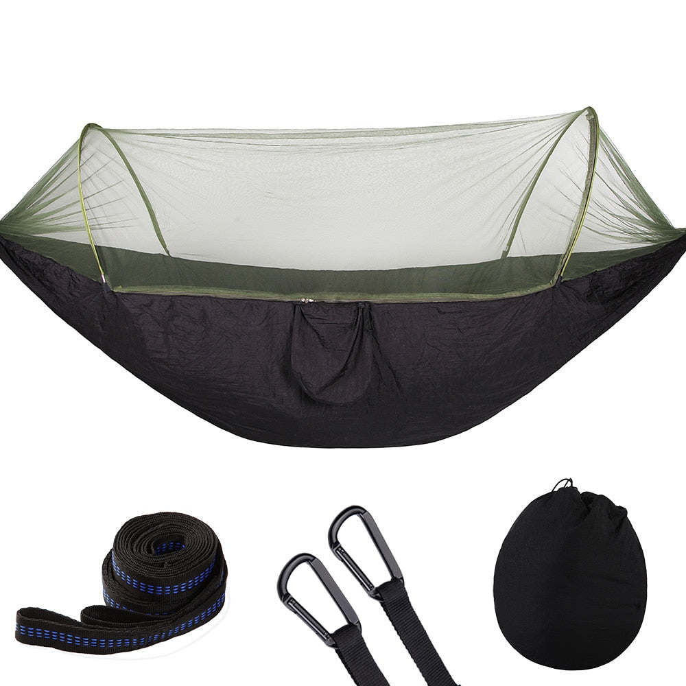 Experience Outdoor Bliss in 2023 with our Camping Hammock with Mosquito Net - Pop-Up Light, Portable Parachute Hammocks for Swing and Sleeping. Your Ultimate Camping Stuff! ShopOnlyDeal