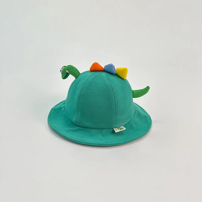 Korean Cute Cartoon Dinosaur Baby Bucket Hat Children Outdoor Beach Sun Hats Boys Girls Cotton Kids Fisherman Cap ShopOnlyDeal