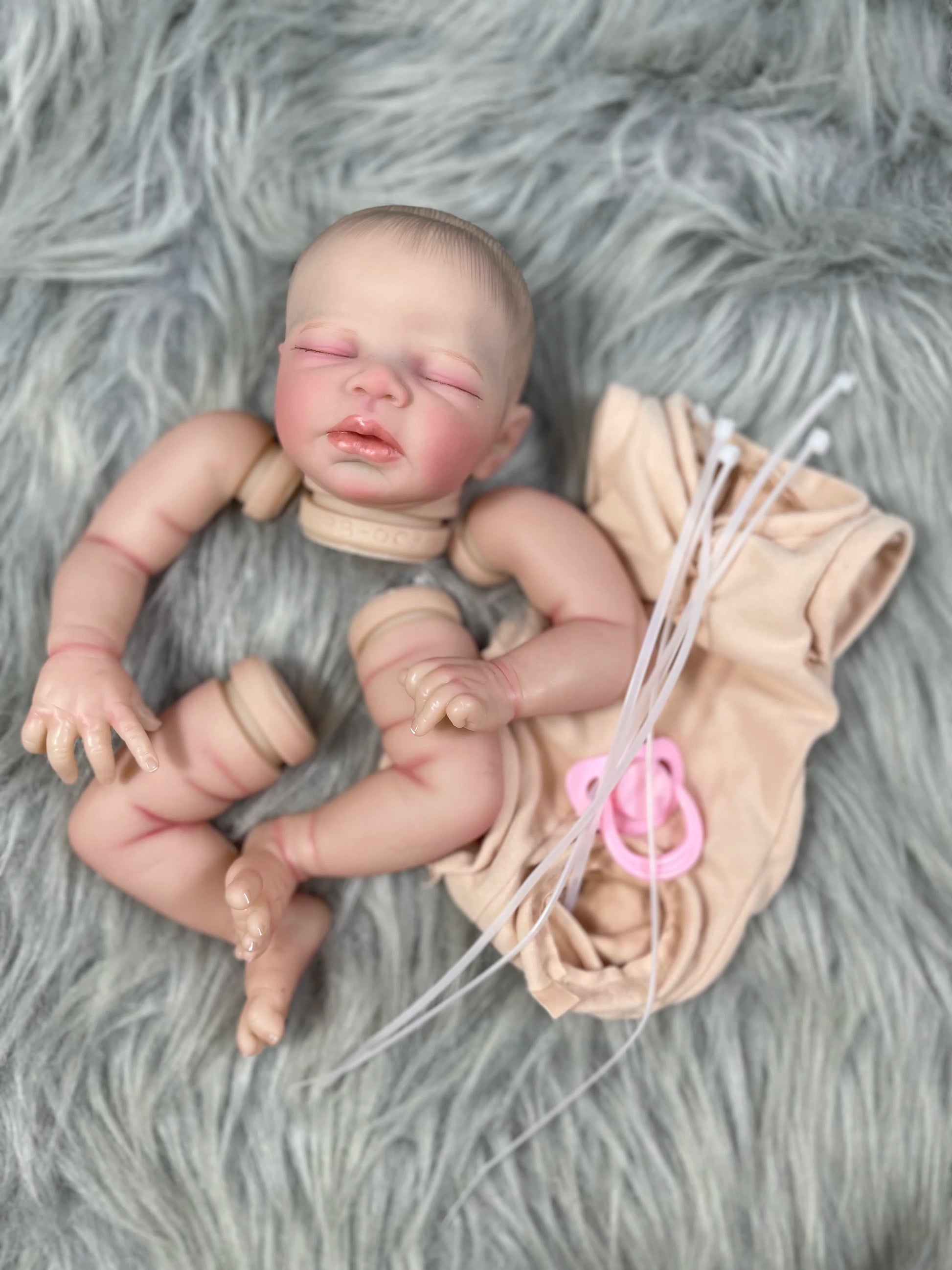 16-Inch Reborn Doll Kit "Zendric" | Unassembled Baby Doll Parts with 3D Painted Skin, Rooted Eyelashes, and Cloth Body ShopOnlyDeal