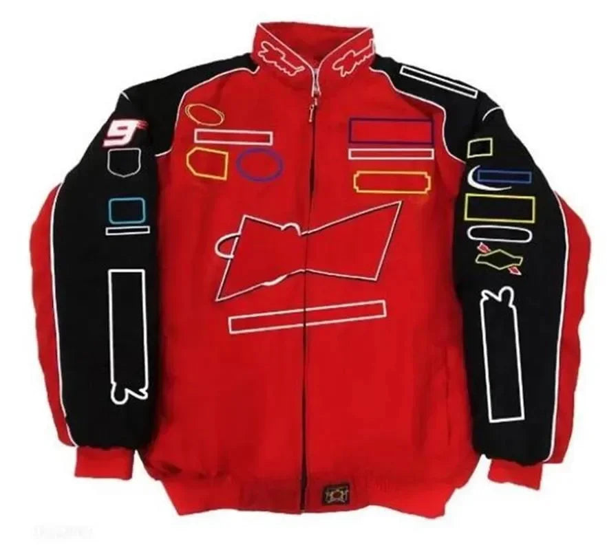 F1 Racing Car Fans Cotton Jacket | American Style Embroidered Motorcycle Riding Jacket for Autumn and Winter ShopOnlyDeal