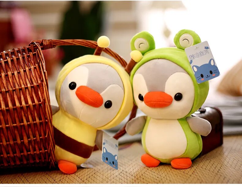 Cute Plush Toy Penguin Transforms into Dinosaur, Frog, Unicorn, and Bee – A Fun Stuffed Doll Cartoon Animal Ideal for Kids' Birthday and Christmas Gifts ShopOnlyDeal